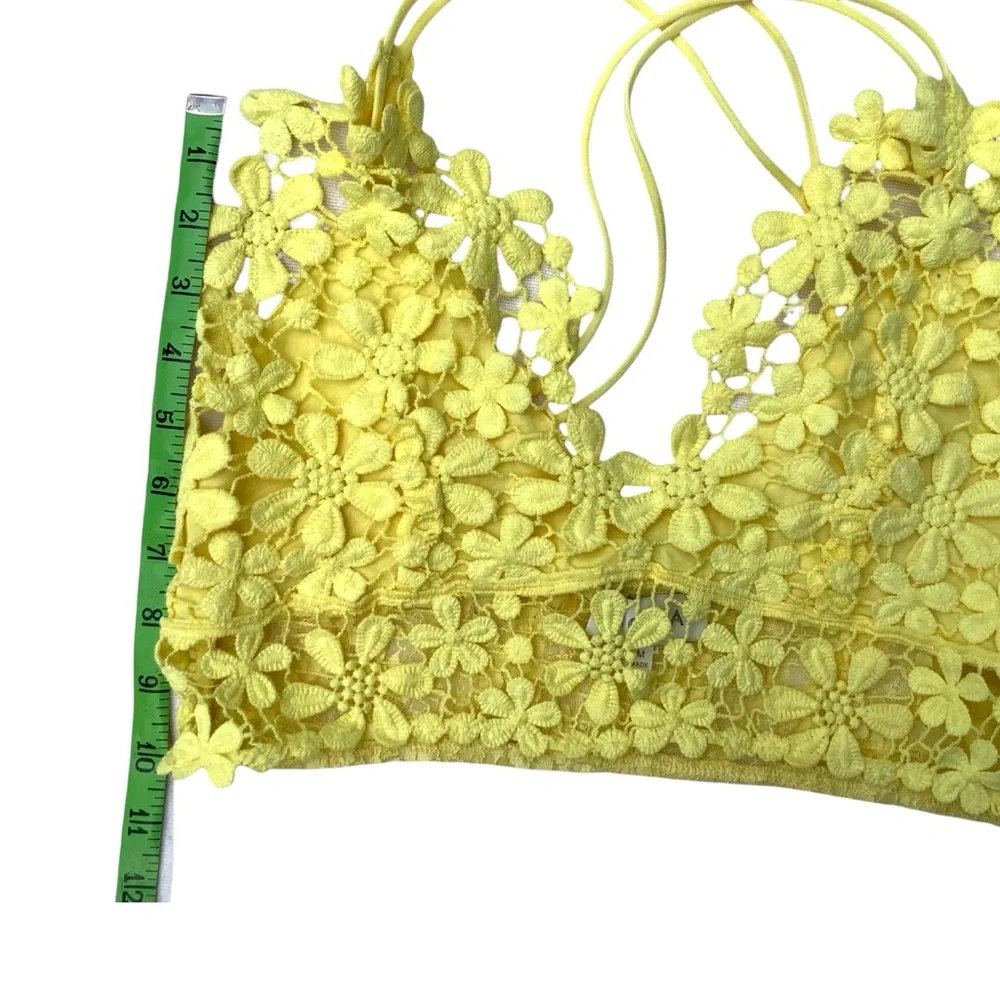Floral Lace Bralette in Yellow - Women's Intimates